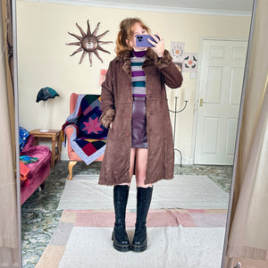 Earth afghan coat (M)