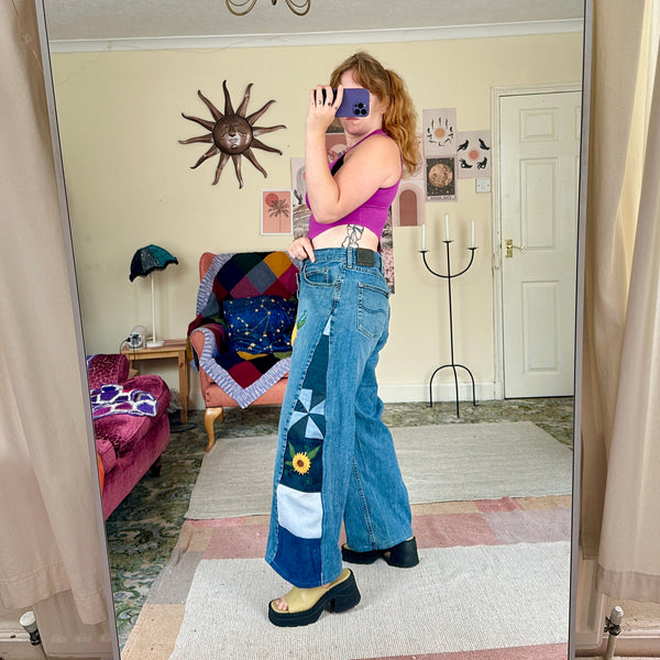 Sunflower patchwork jeans (W40)