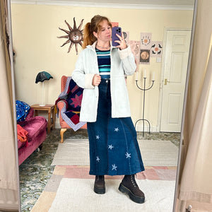 Mint patchwork afghan coat (L)