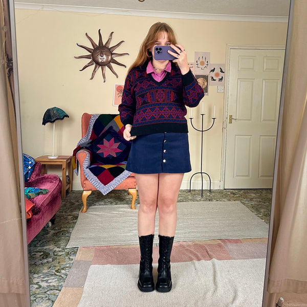 Aztec knit jumper (S)