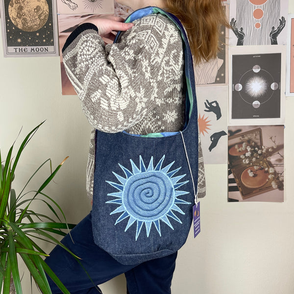 Sun and moon shoulder bag