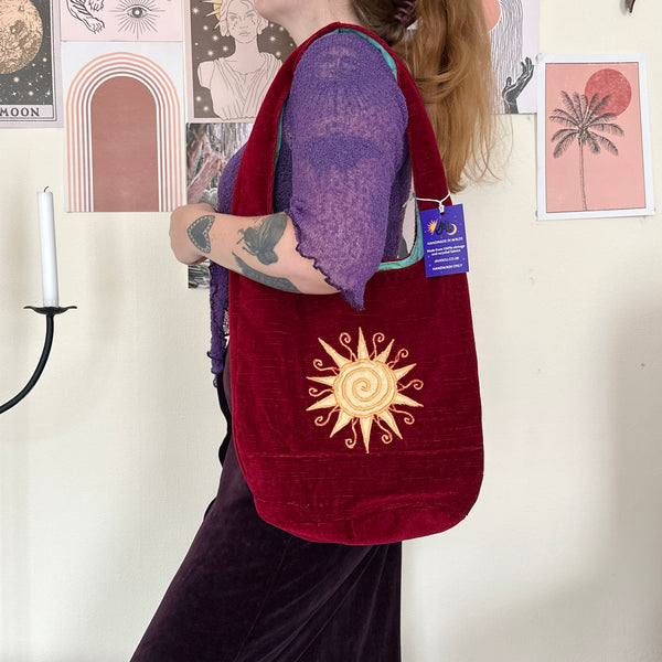 Sun and moon shoulder bag
