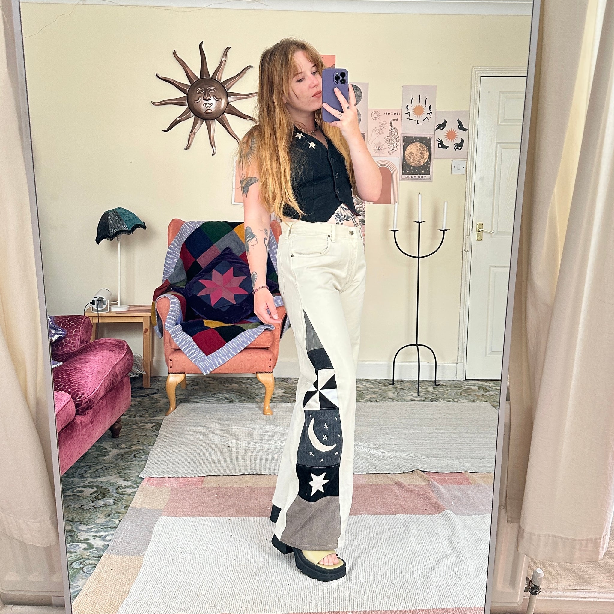 Moon patchwork jeans (W32)