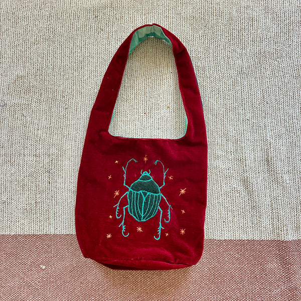 Beetle and moon shoulder bag