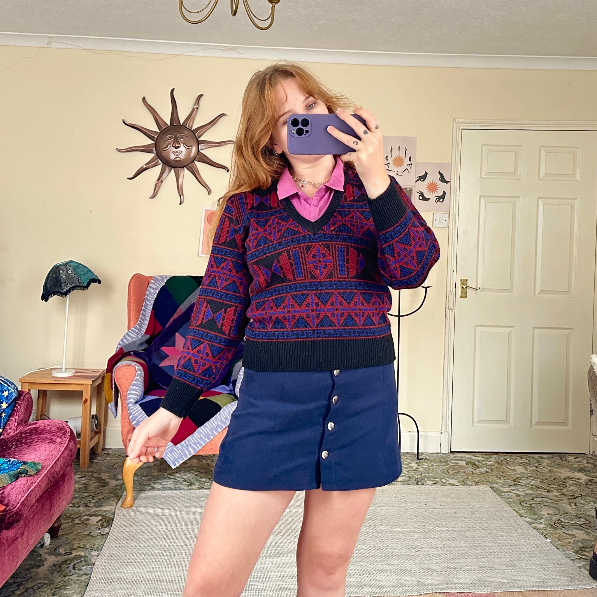 Aztec knit jumper (S)