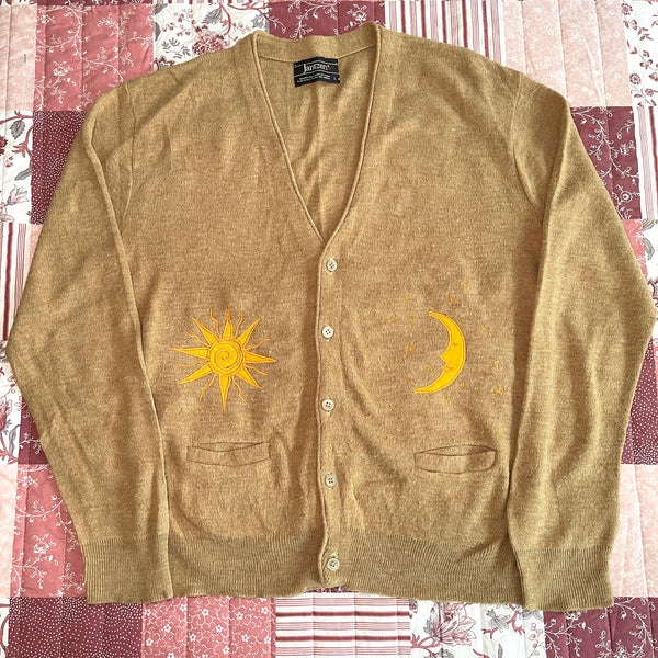 Sun and moon knit cardigan (L)