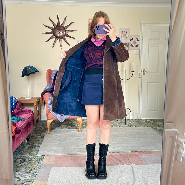 Brown suede afghan coat (L)