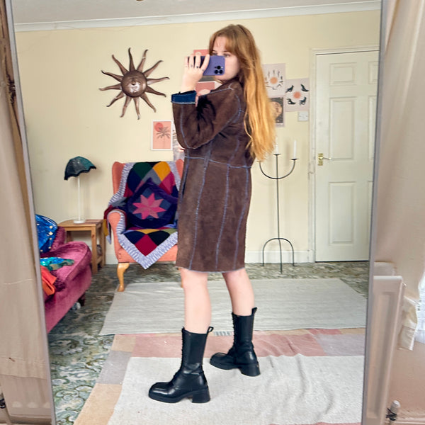 Brown suede afghan coat (L)