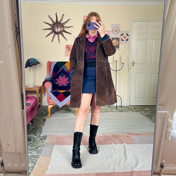 Brown suede afghan coat (L)
