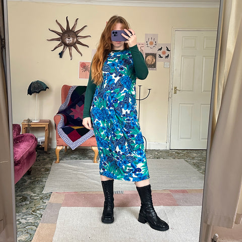 Turquoise midi dress (M)