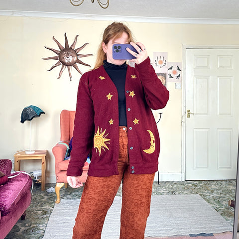Sun and moon cardigan (M)