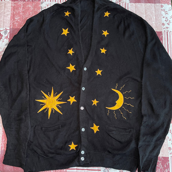 Sun and moon knit cardigan (XL)