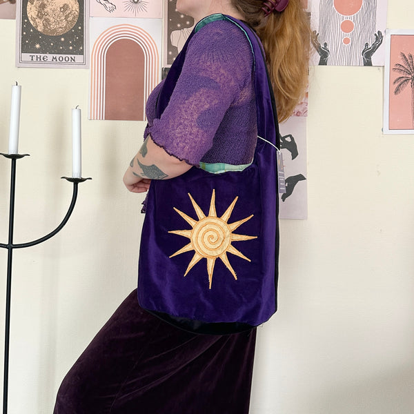 Sun and moon shoulder bag