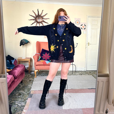 Sun and moon cardigan (L)