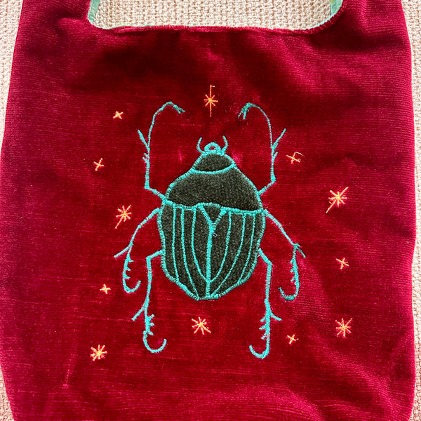 Beetle and moon shoulder bag