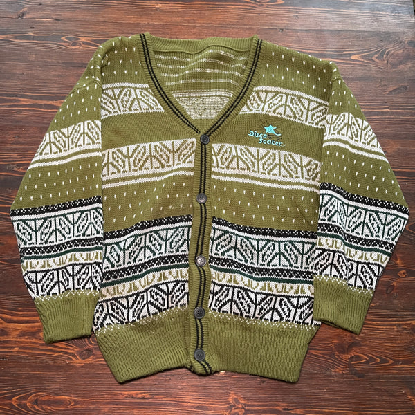 Olive knit cardigan (M)