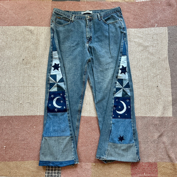 Moon patchwork jeans (W43)