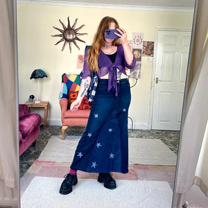 Starry denim maxi skirt (W30)