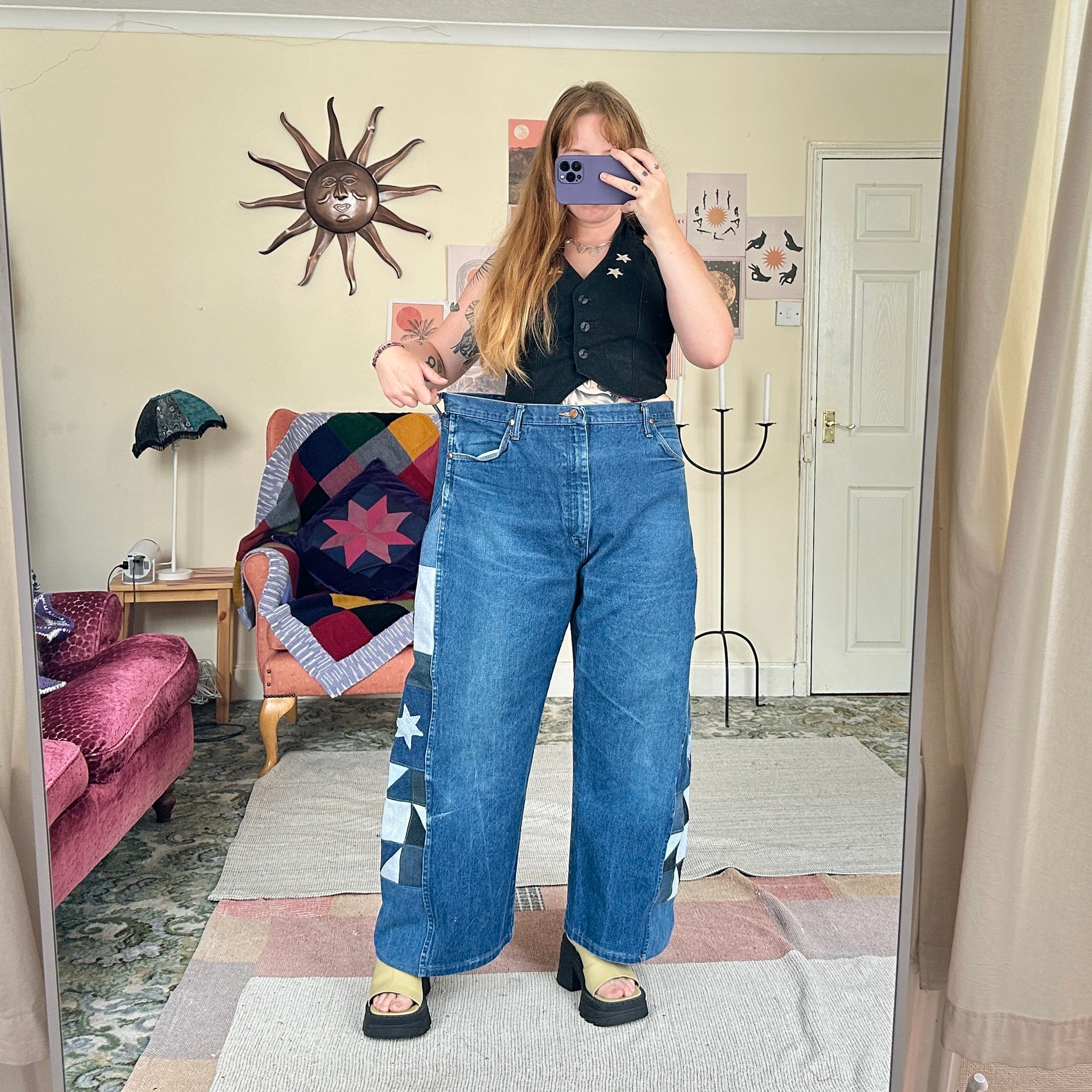 Star patchwork jeans (W40)