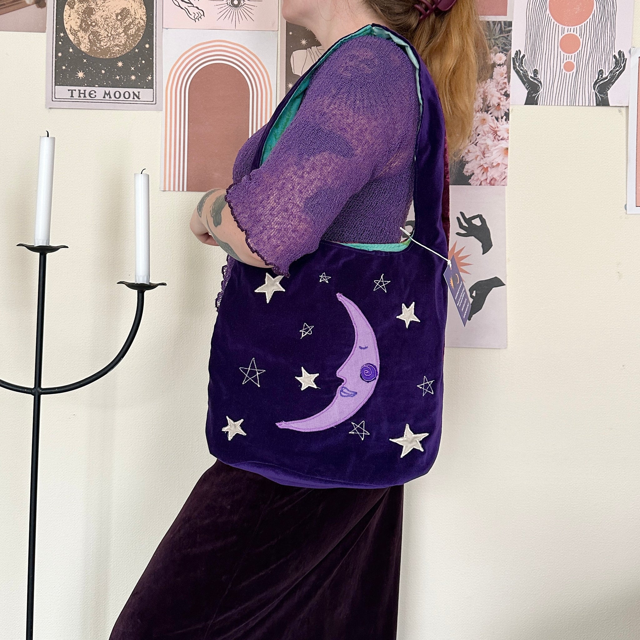 Sun and moon shoulder bag