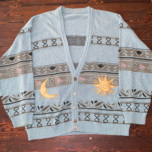 Sun and moon knit cardigan (XL)