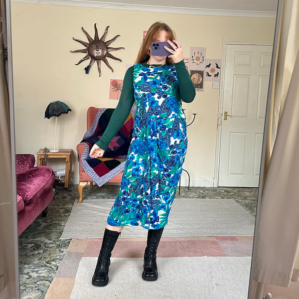 Turquoise midi dress (M)