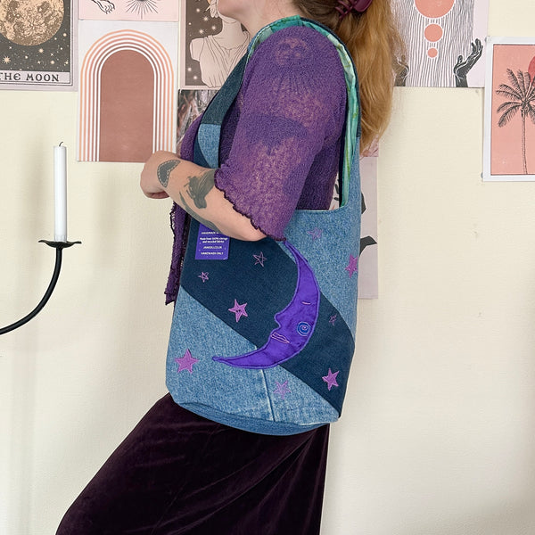Beetle and moon shoulder bag