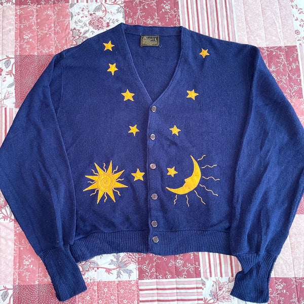 Sun and moon knit cardigan (L)