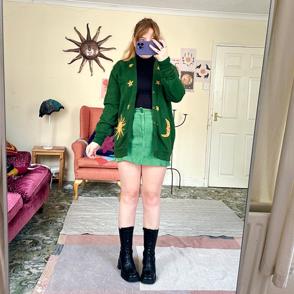 Sun and moon cardigan (M)