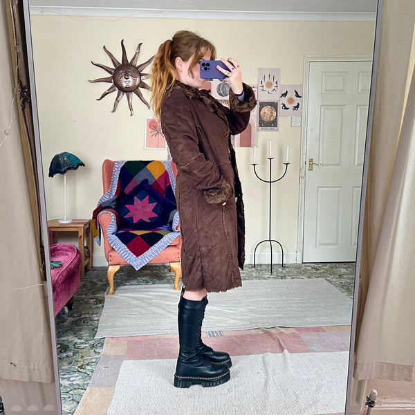 Earth afghan coat (M)