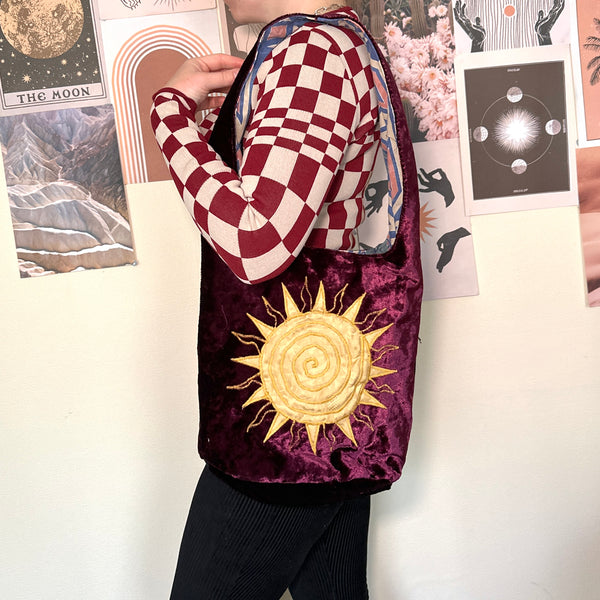 Sun and moon shoulder bag