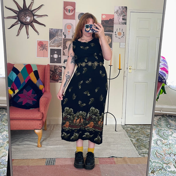 Safari floral dress (M)