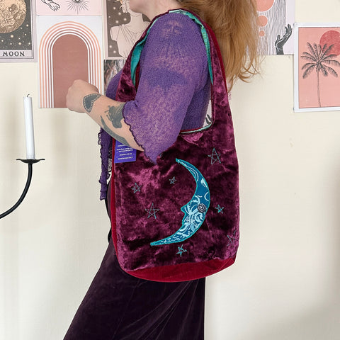 Sun and moon shoulder bag