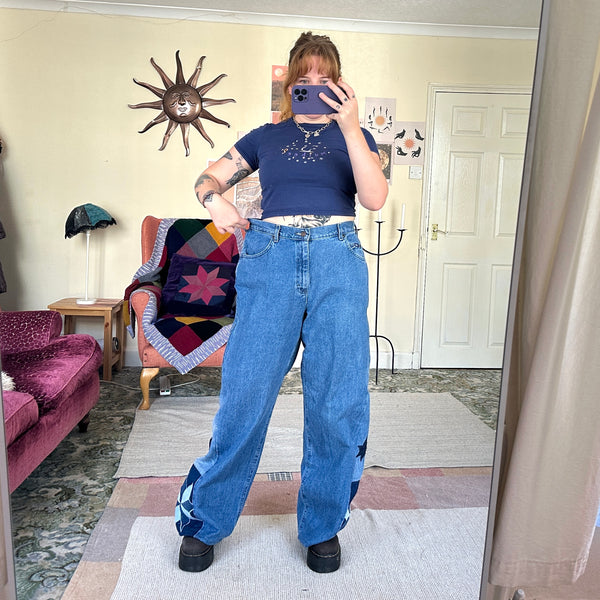 Star patchwork jeans (W32)