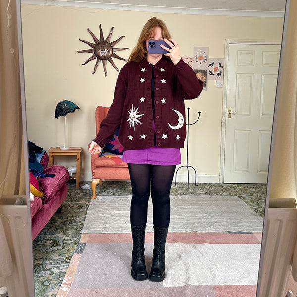 Sun and moon cardigan (M)