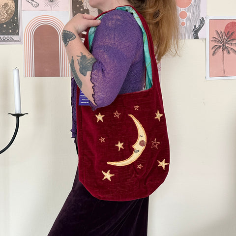 Sun and moon shoulder bag