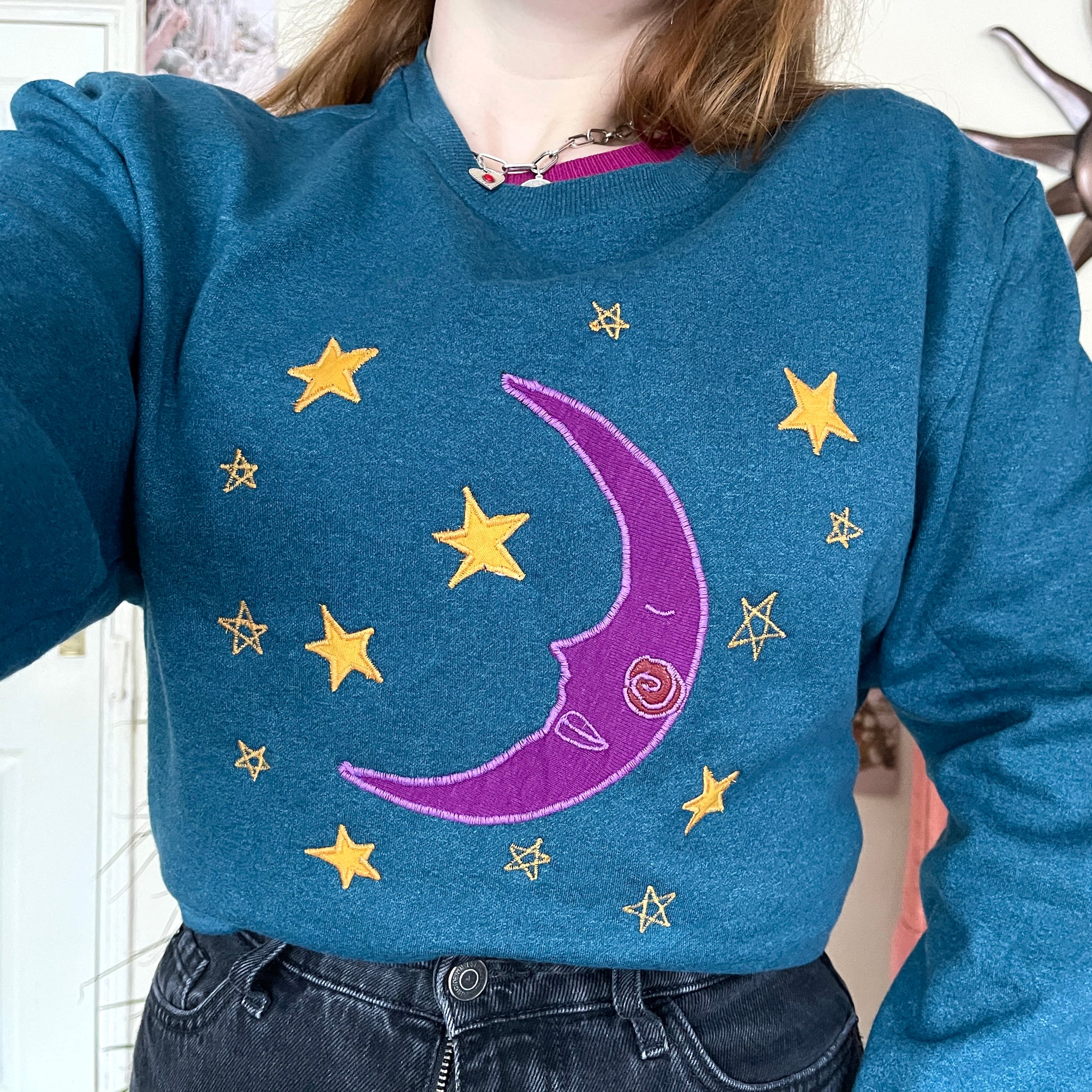 Moon sweater in teal (L)