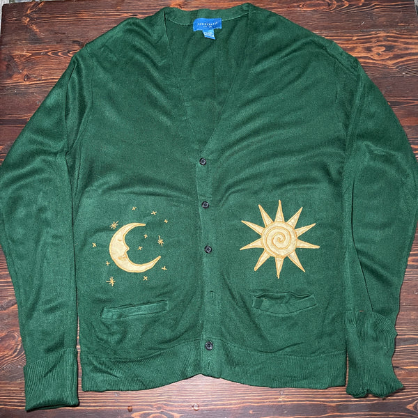 Sun and moon knit cardigan (XL)