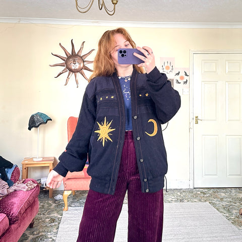 Sun and moon knit jacket (L)