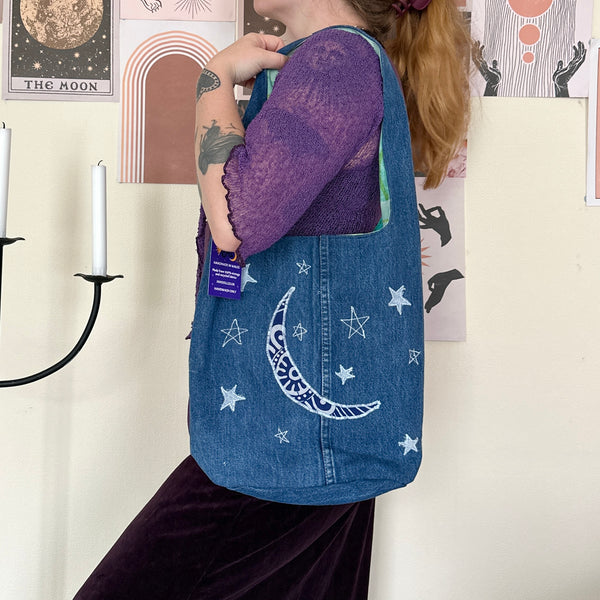Sun and moon shoulder bag