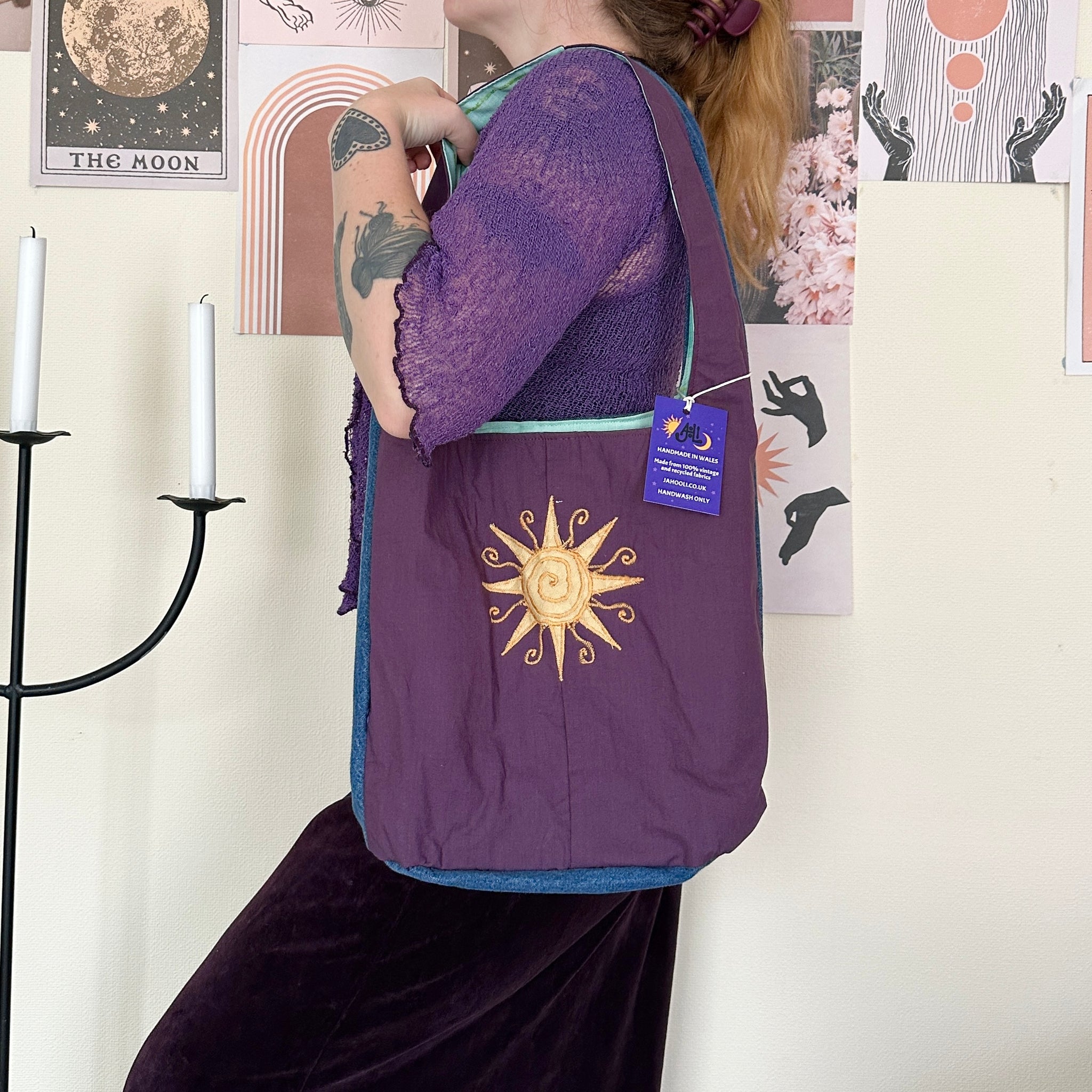 Sun and moon shoulder bag