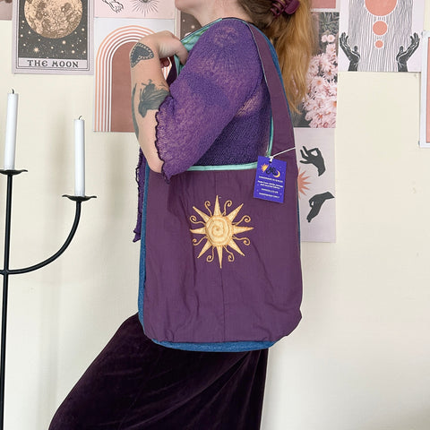 Sun and moon shoulder bag