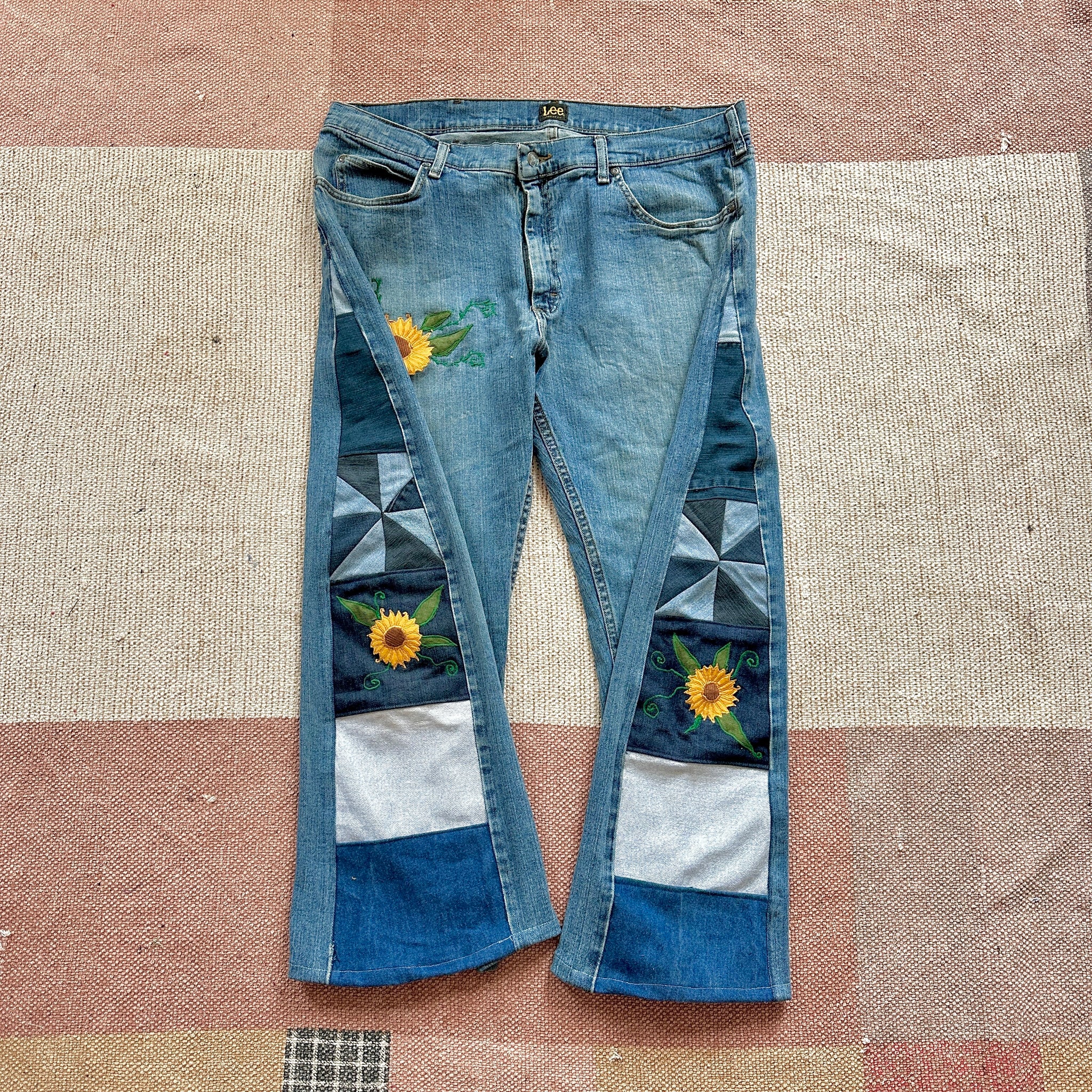 Sunflower patchwork jeans (W40)