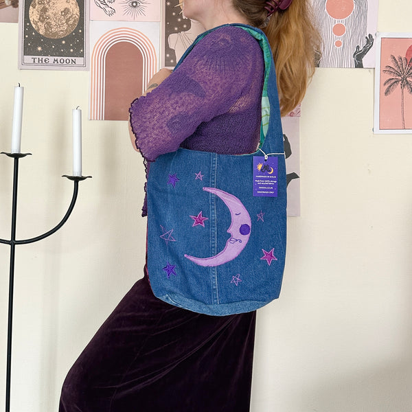 Sun and moon shoulder bag