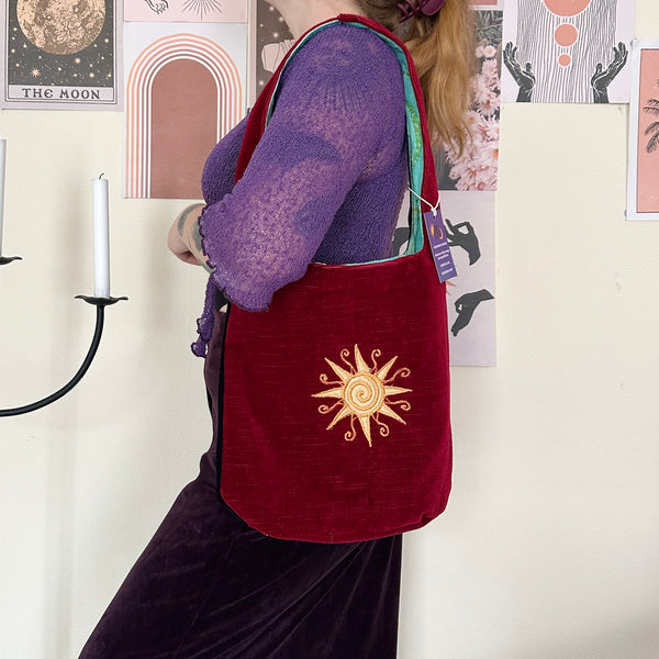 Sun and moon shoulder bag