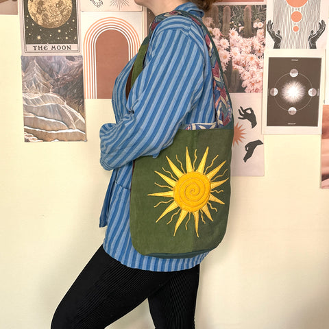 Sun and moon shoulder bag