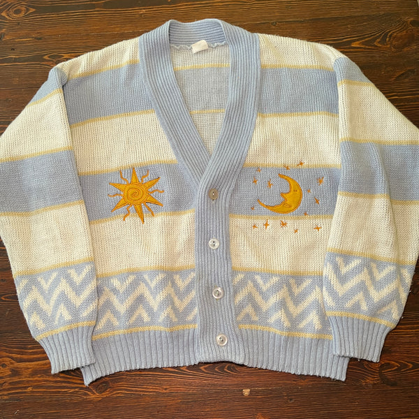 Sun and moon knit cardigan (L)