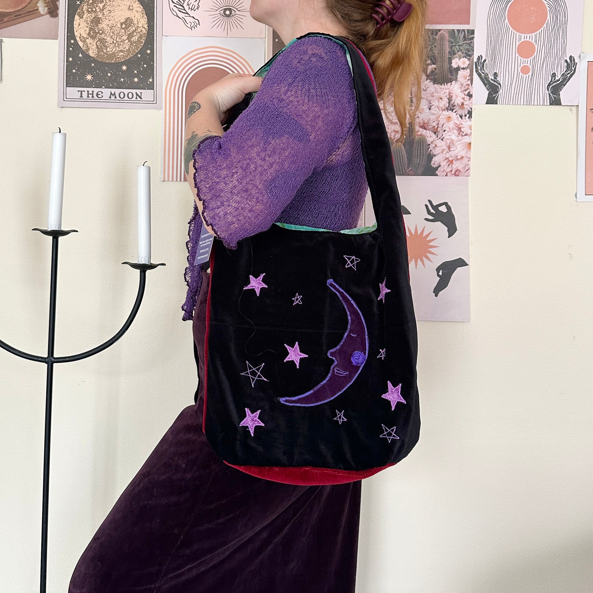 Sun and moon shoulder bag