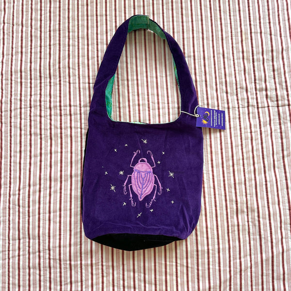 Beetle and moon shoulder bag