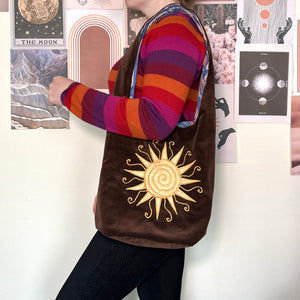 Sun and moon shoulder bag